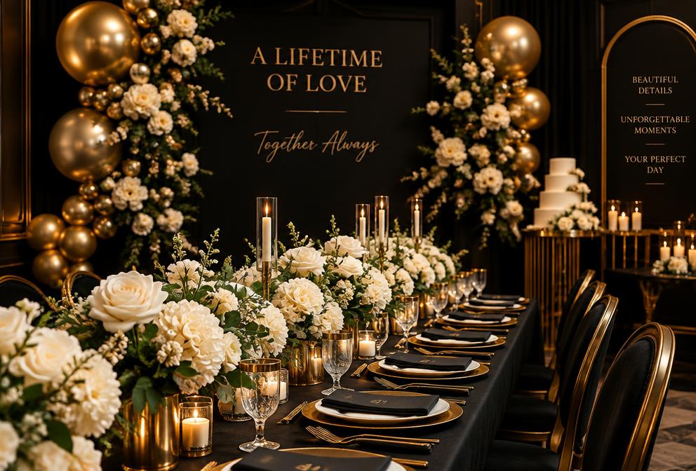 Event Planning Empire — decorated celebration table and venue