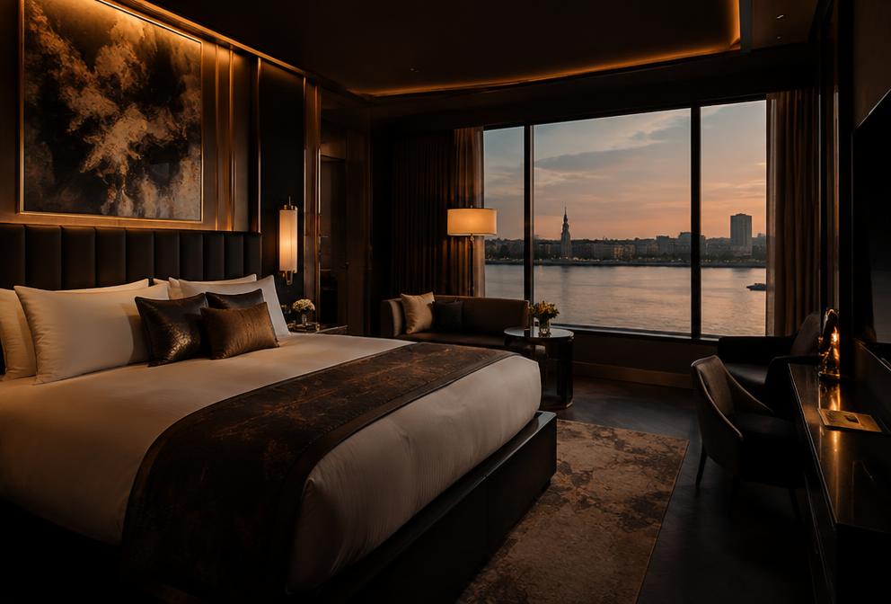 Hotel Empires — hotel room with a waterfront view